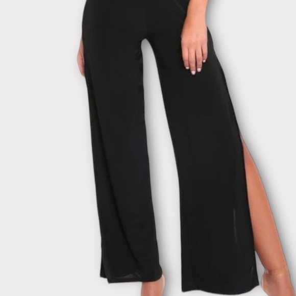 NWT Maurices Black Sleeveless Stretch Split Leg Jumpsuit Sz M - Picture 3 of 10